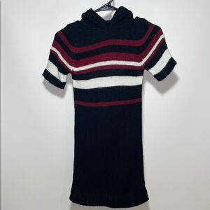 Striped Black and Red Kids Casual Dress
